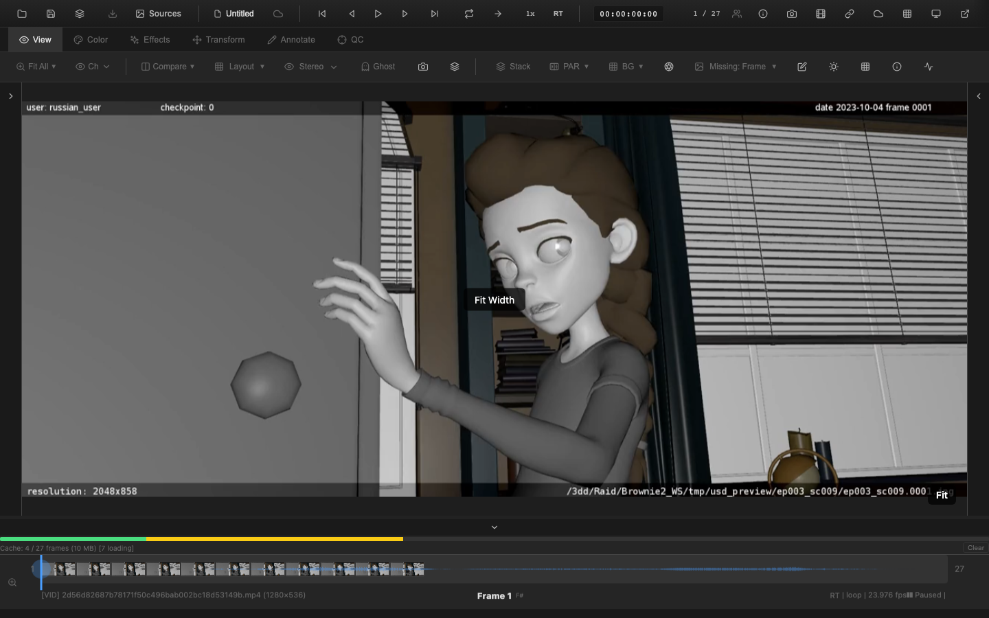 Parade scope display