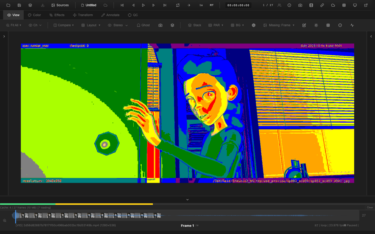 False color exposure visualization