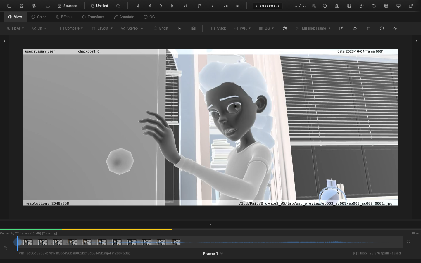 Color inversion applied to video