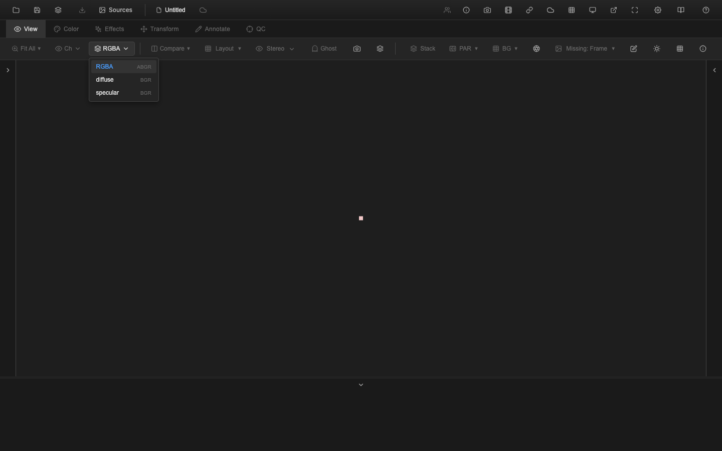 EXR layer selector with multiple render passes